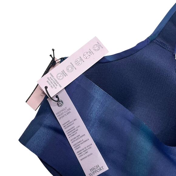 Victoria's Secret Knockout Front-Close Sports Bra Navy Ripple Size 34D - Picture 5 of 6